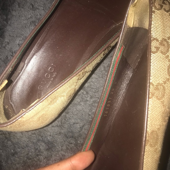 Auth Brown&Beige GG Mono Canvas Ballet Flat161837 - Picture 7 of 7